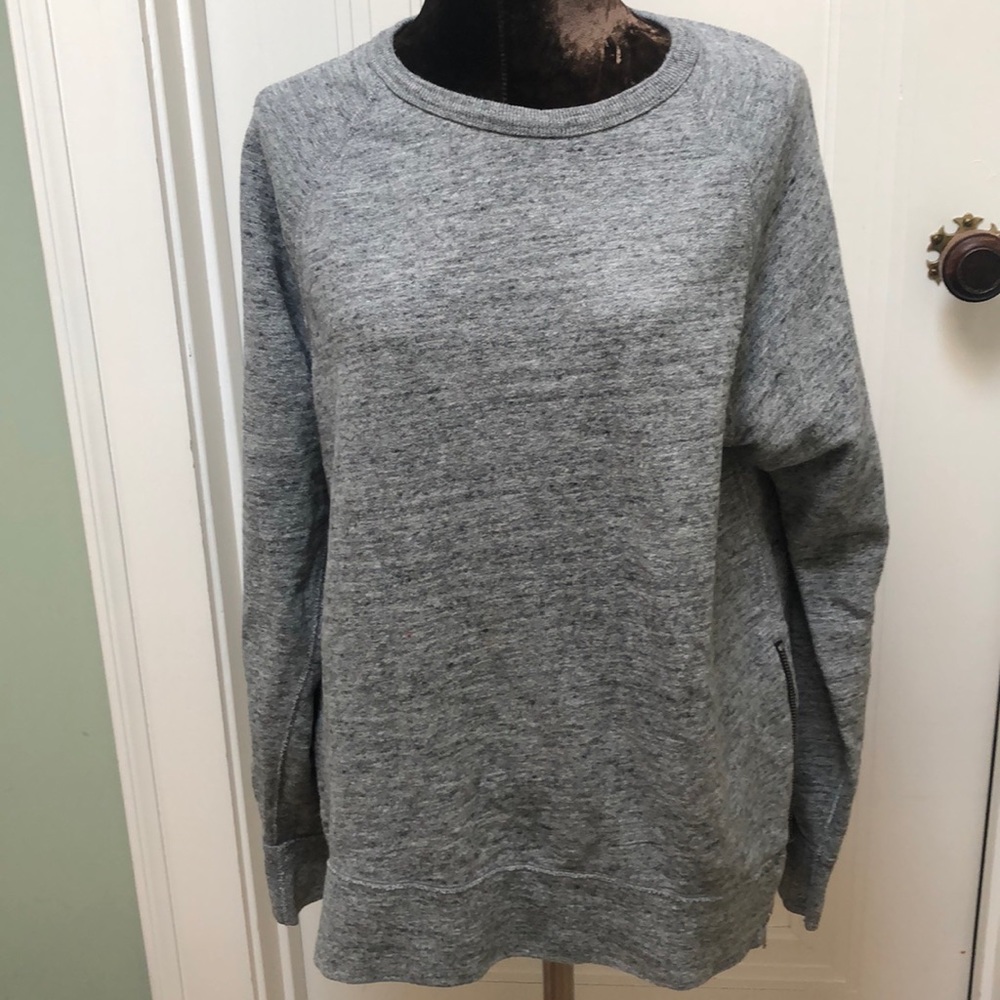 J Crew M French Terry Sweatshirt with Side Zippers